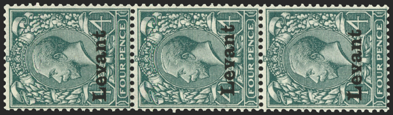 BRITISH LEVANT 1916 'Salonica' 4d grey-green variety, SGS5var