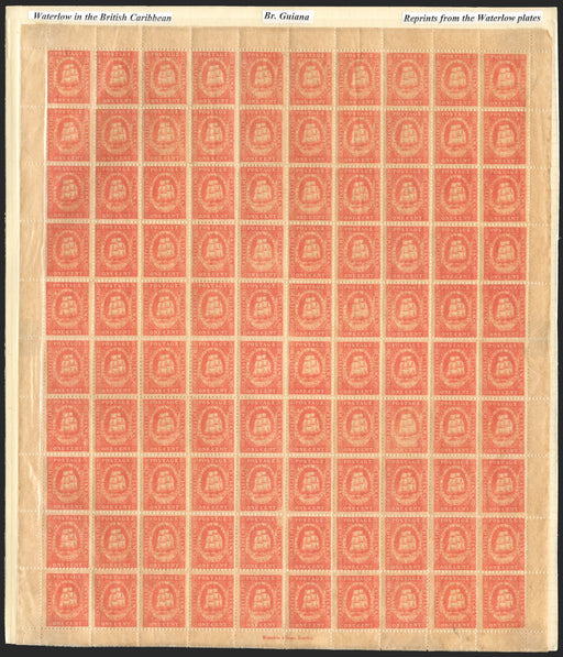 BRITISH GUIANA 1865 Waterlow reprints of the 1853 1c vermillion and 1853-55 4c pale blue, SG1120