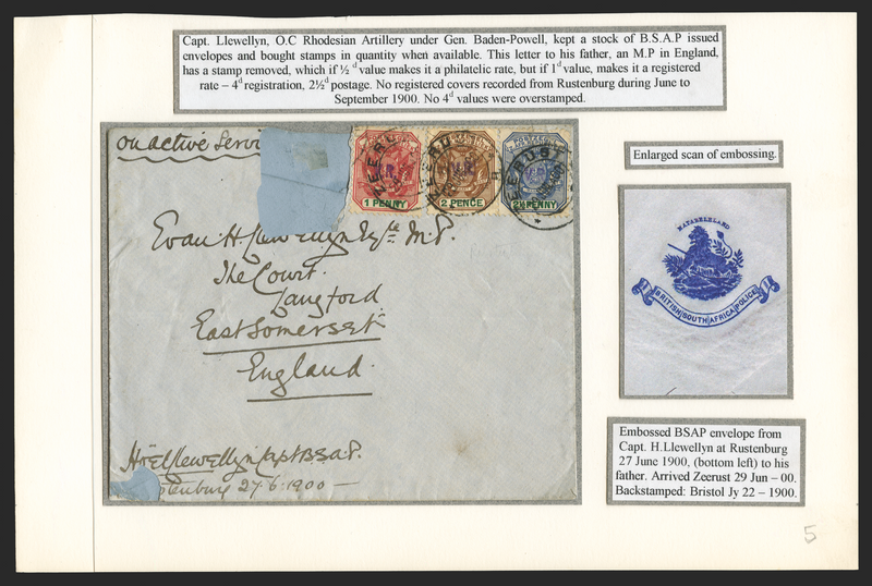 South Africa Transvaal 1900 Rustenburg Cover, SG2/4