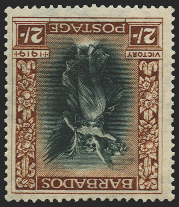 BARBADOS 1920-21 Victory 2s black and brown (UNUSED), SG210y