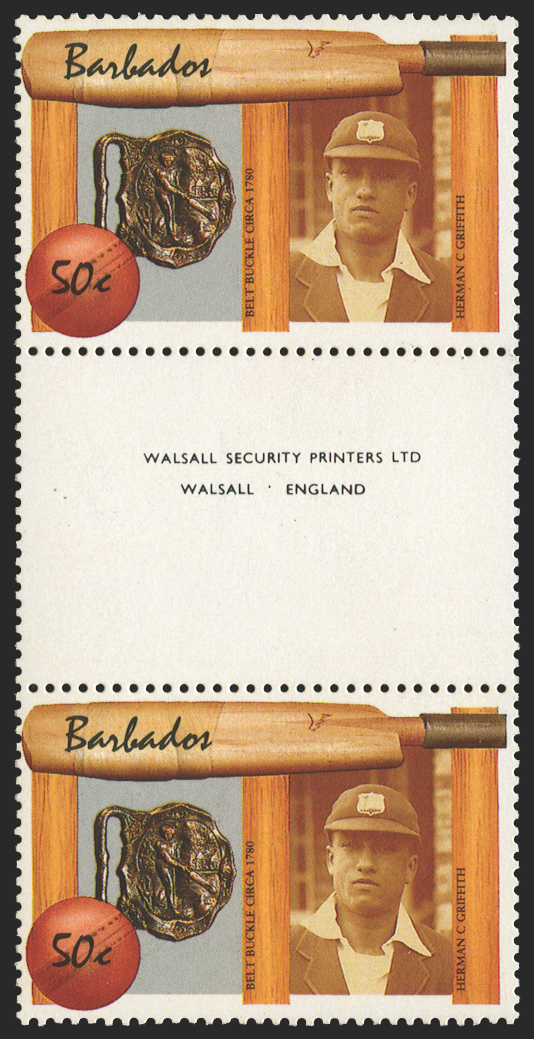 BARBADOS 1988 Cricket 50c error, SG856a