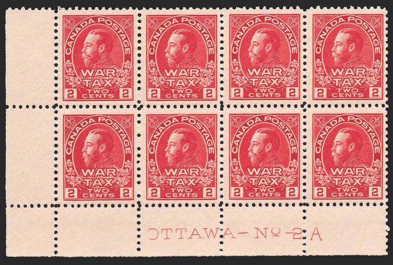 CANADA 1915 2c carmine-red 'WAR TAX' (UNUSED), SG229