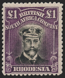 RHODESIA 1913-22 £1 black and deep purple, SG279