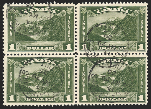 CANADA 1930-31 $1 olive-green 'Mt Edith Cavell' (USED), SG303