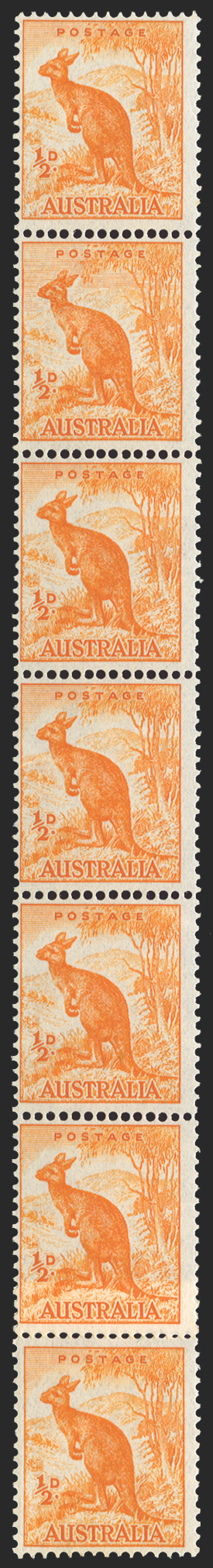 AUSTRALIA 1948-56 ½d orange (UNUSED), SG228c/cb