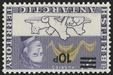 British Antarctic Territory 1971 10p on 2s deep violet and orange-sepia, SG34w