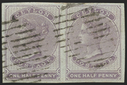 Ceylon 1857-64 ½d reddish lilac on blue glazed paper, SG16