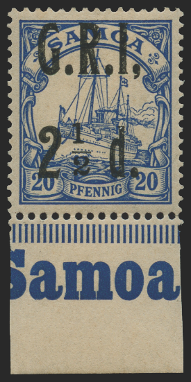 SAMOA 1914 2½d on 20pf ultramarine, variety, SG104d