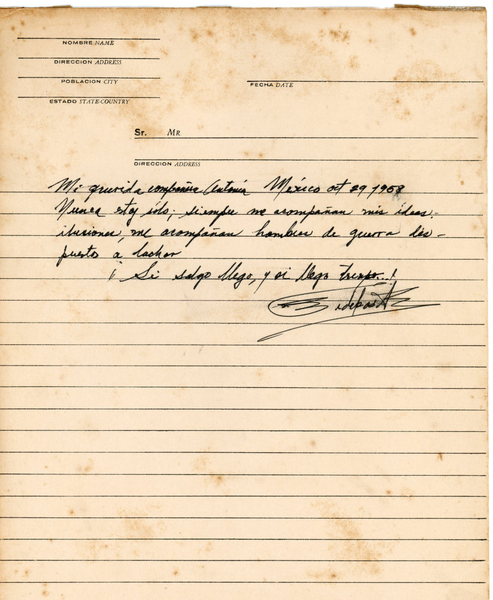 Castro Letters Fidel Castro handwritten letter to Maria Antonia Gonzalez (1958 ...