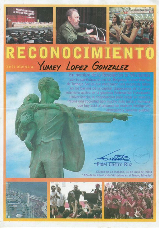 Fidel Castro Certificate 