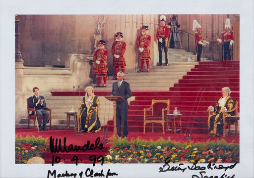 Nelson Mandela signed photograph
