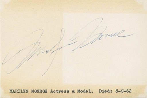 Marilyn Monroe Autograph on Card