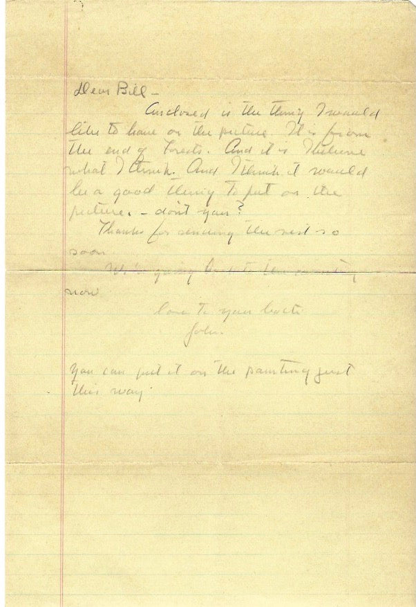 John Steinbeck handwritten and signed letter