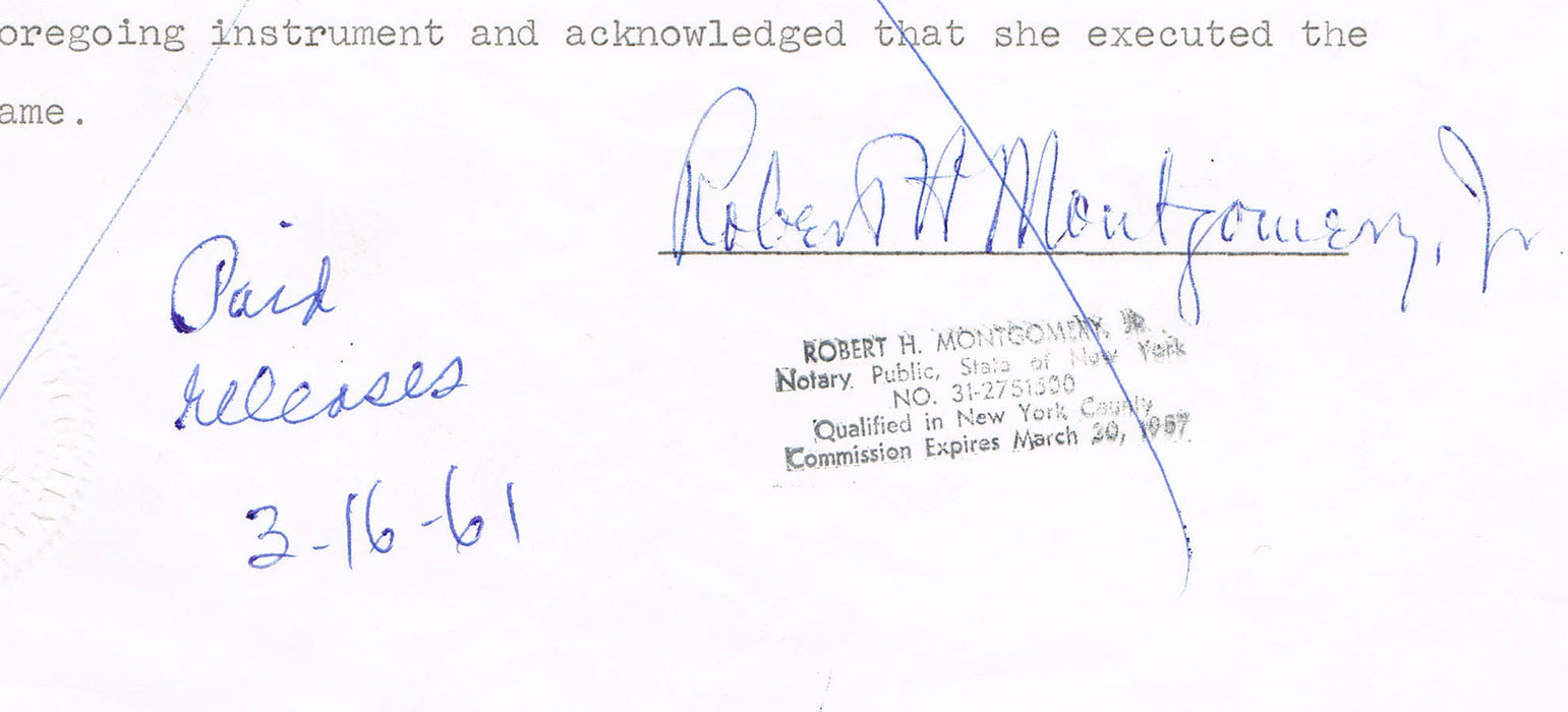 Marilyn Monroe Autograph on Legal Document