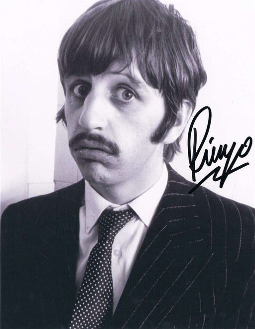 Ringo Starr Autographed Black & White Photograph