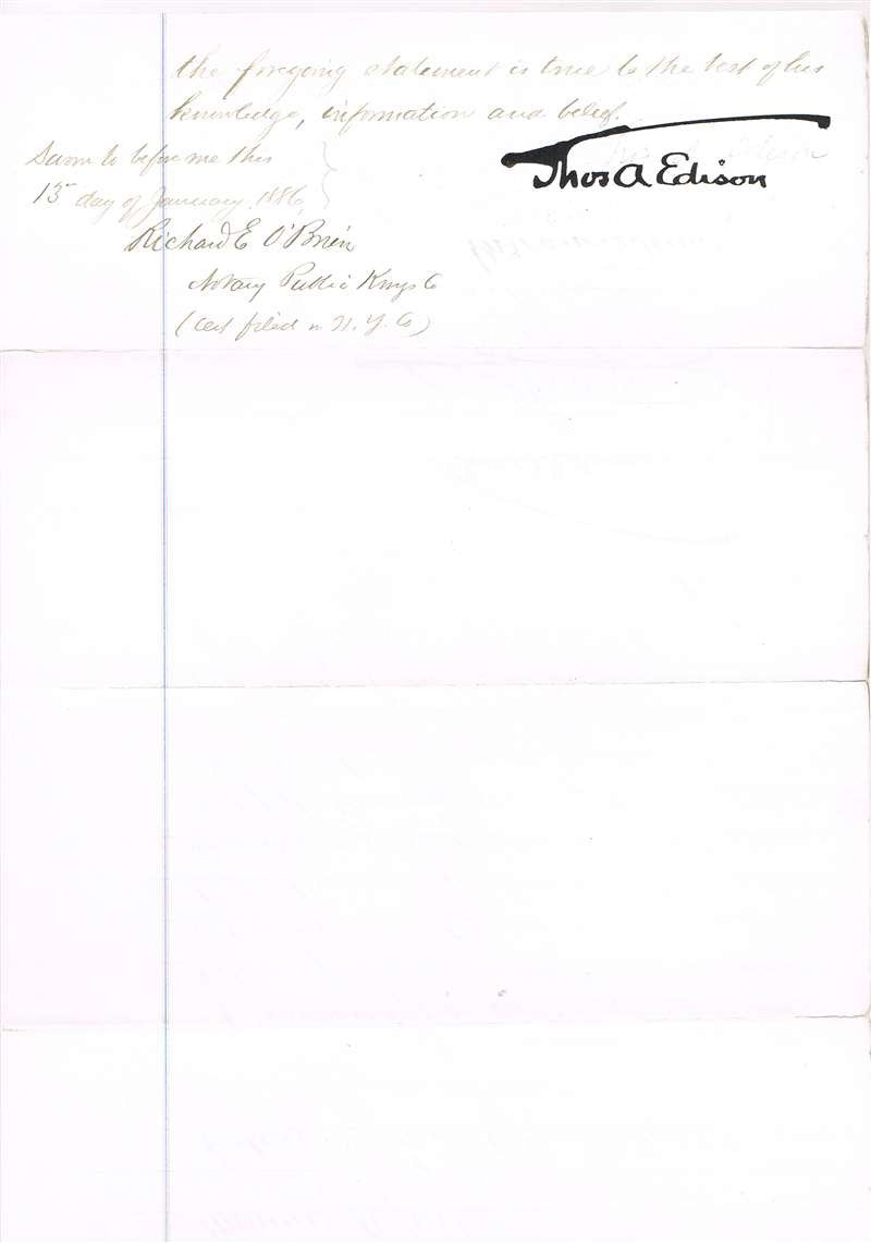 Thomas Edison Autographed Document