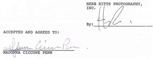 Madonna Autograph on Legal Document