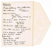 Sir Arthur Conan Doyle Handwritten List