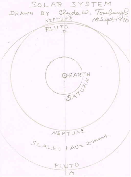 Clyde Tombaugh Autographed Sketch of Solar System