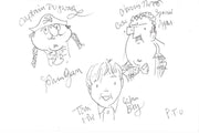 John Ryan Autographed Sketch of Captain Pugwash & Others