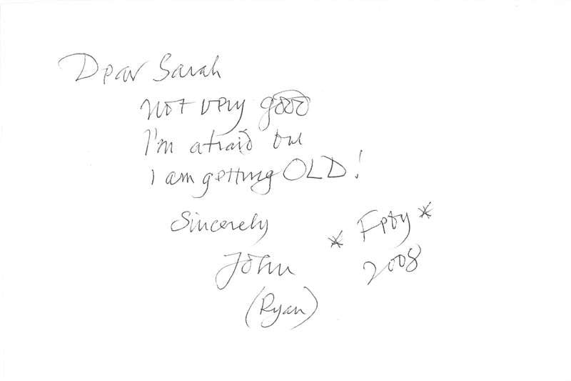 John Ryan Autographed Sketch of Captain Pugwash & Others