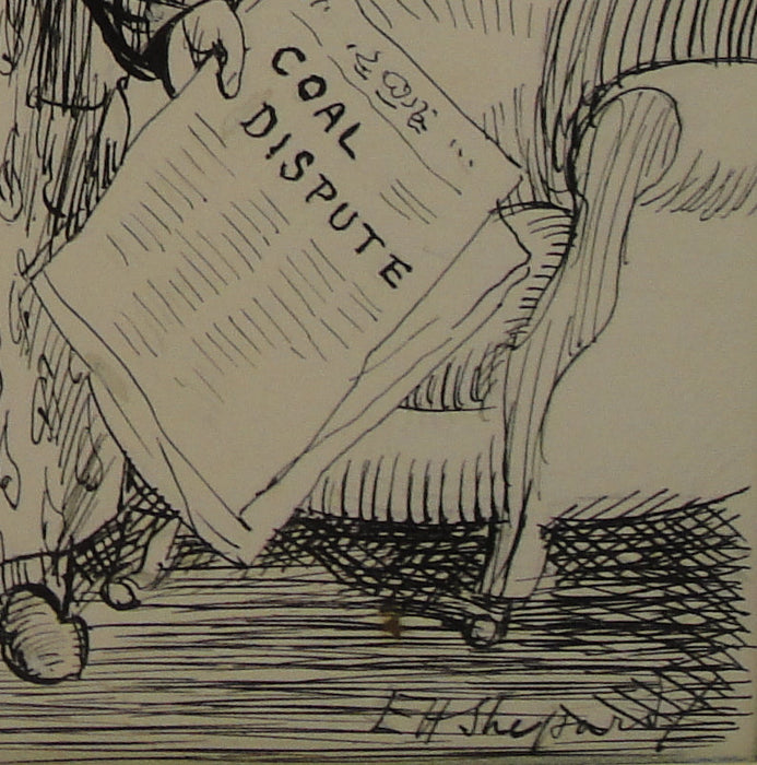 EH Shepard Autographed Drawing for Punch Magazine