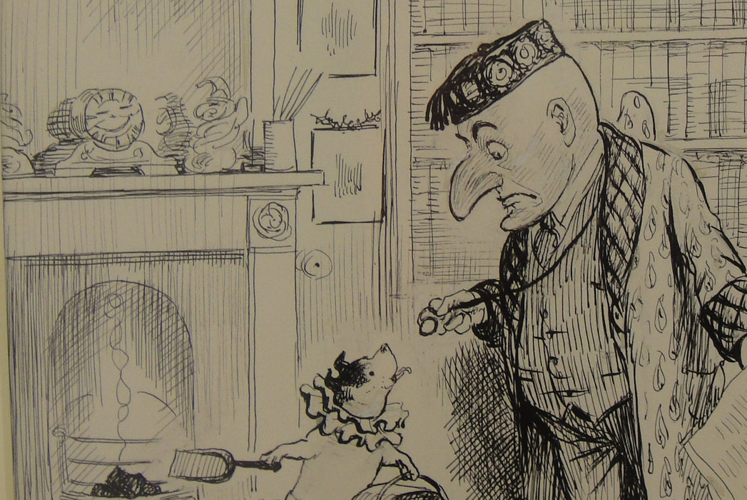 EH Shepard Autographed Drawing for Punch Magazine