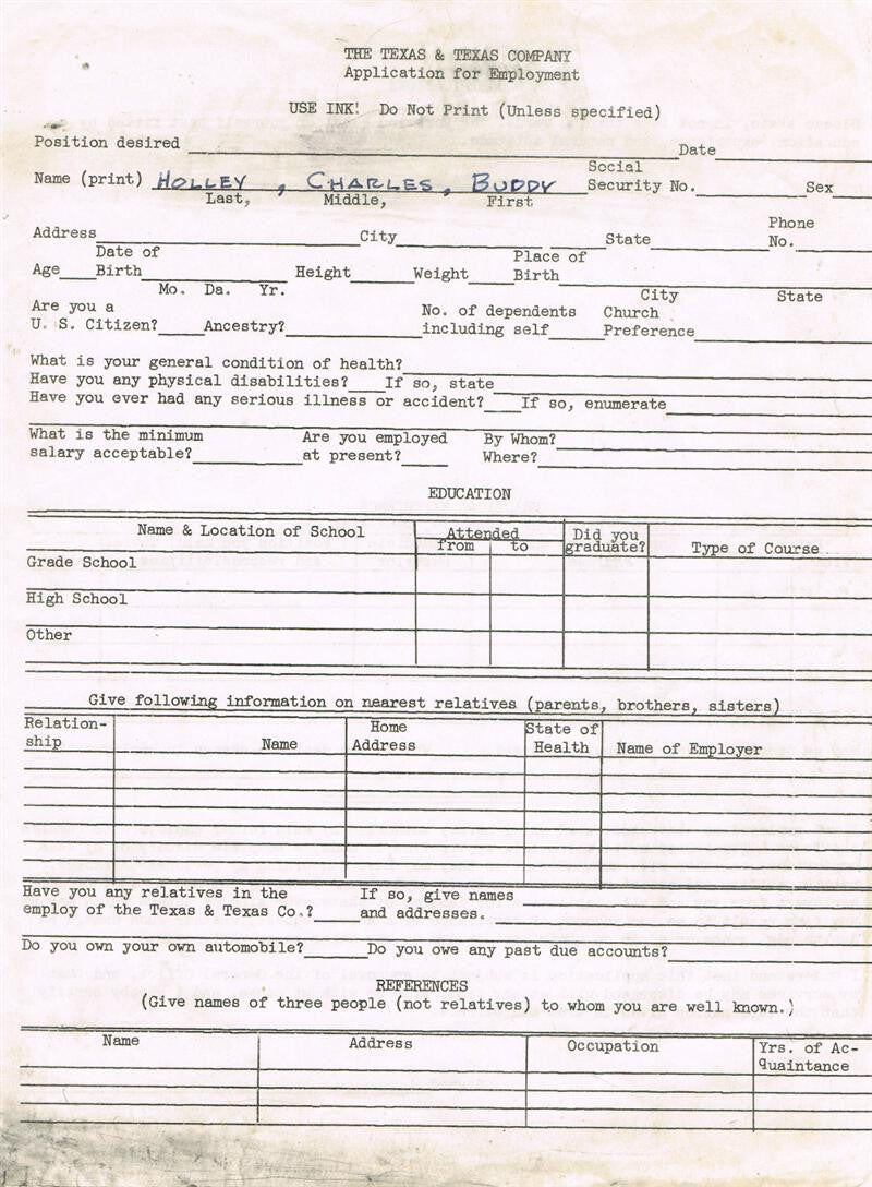 Buddy Holly autograph — JustCollecting