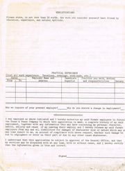 Buddy Holly Employment Application Form