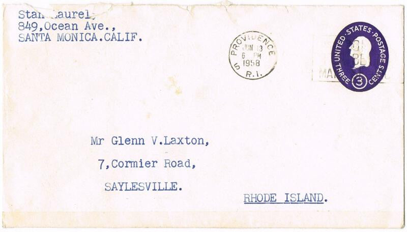 Stan Laurel Autographed Letter