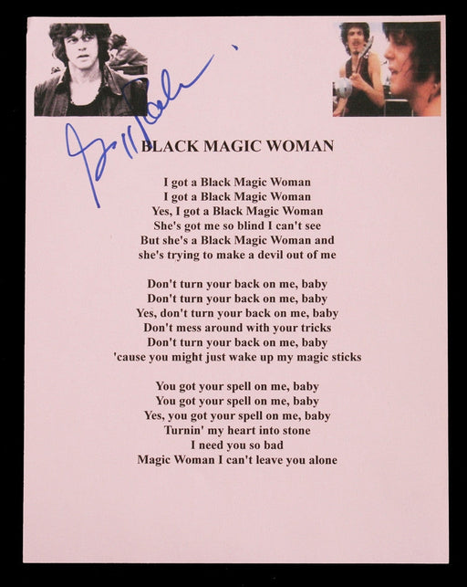 Santana Gregg Rolie autographed Black Magic Woman lyrics