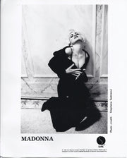Madonna worn black satin underslip