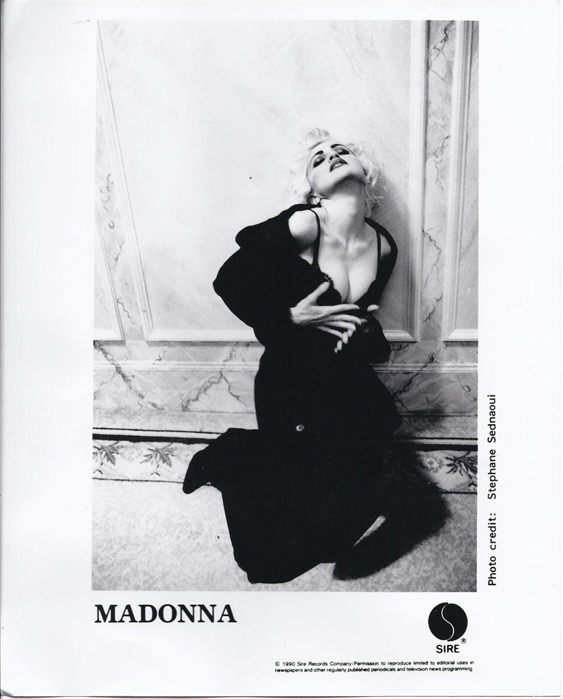 Madonna worn black satin underslip