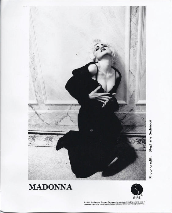 Madonna worn black satin underslip