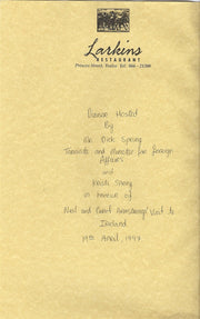 Neil Armstrong Signed Menu 
