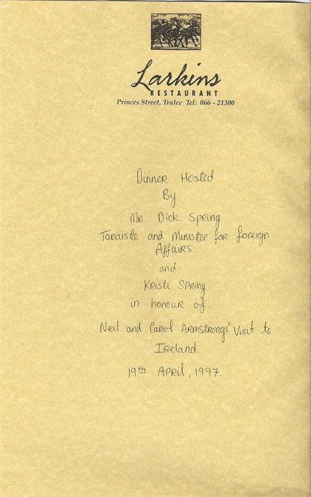Neil Armstrong Signed Menu 