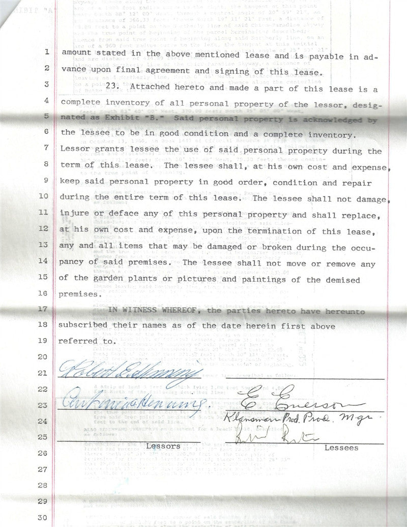 Elizabeth Taylor and Richard Burton's property lease