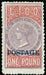 New South Wales 1885-86 £1 rose-lilac and claret, 'POSTAGE' opt in blue