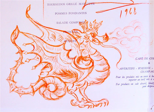 Salvador Dali signed drawing