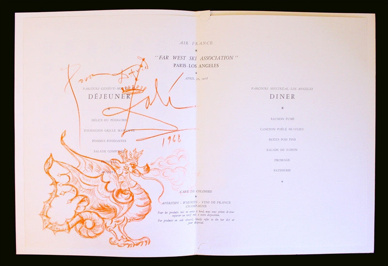 Salvador Dali signed drawing