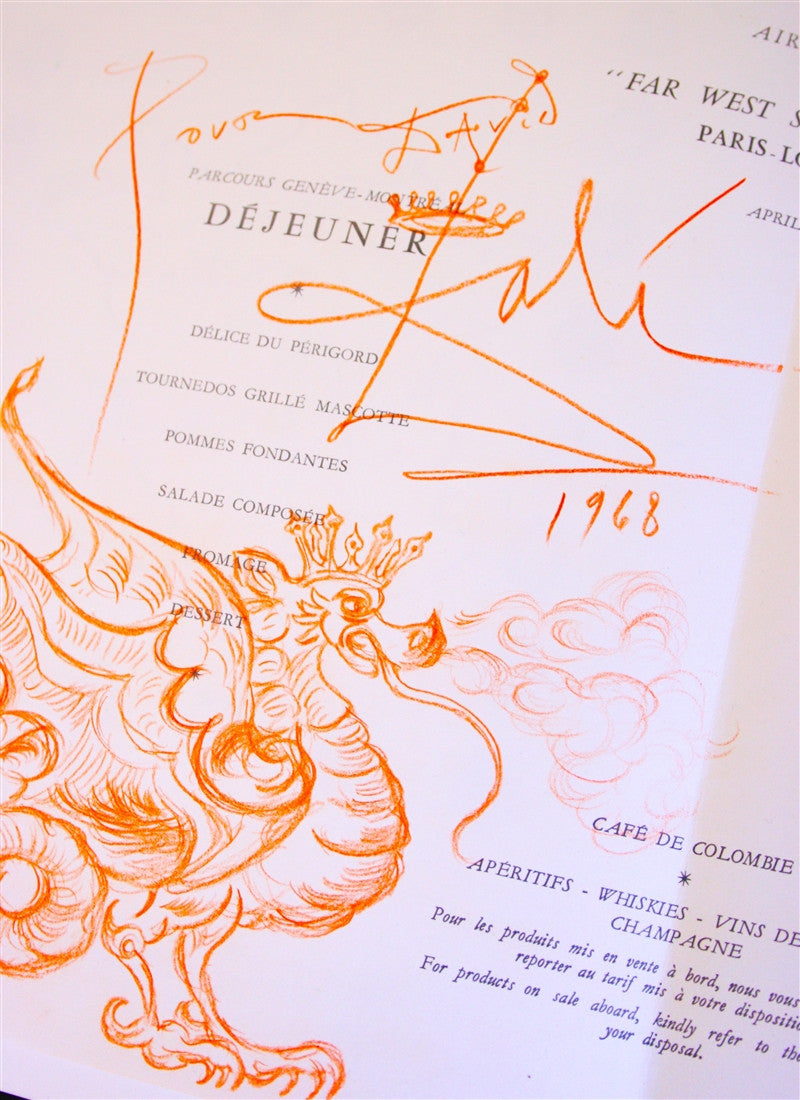 Salvador Dali signed drawing