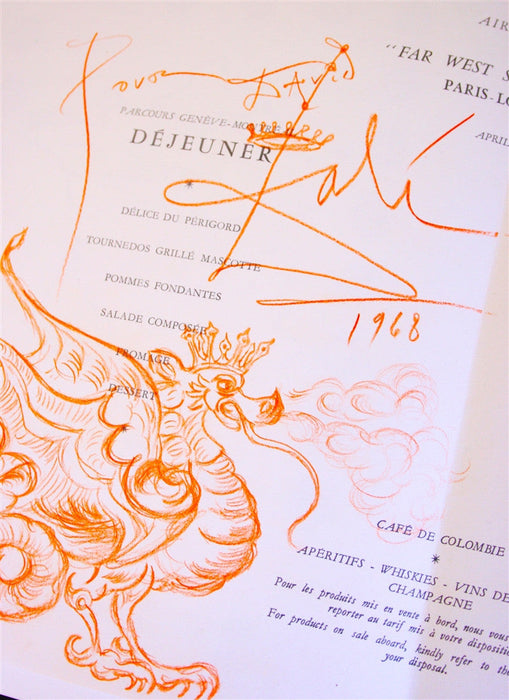 Salvador Dali signed drawing
