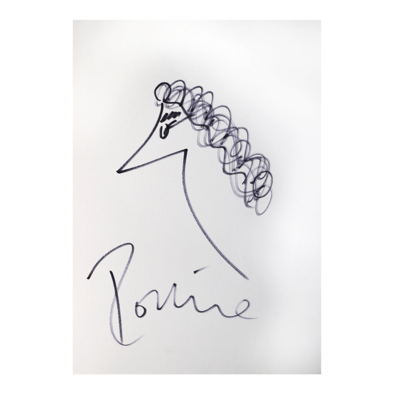 Ronnie Wood signed self-portrait sketch