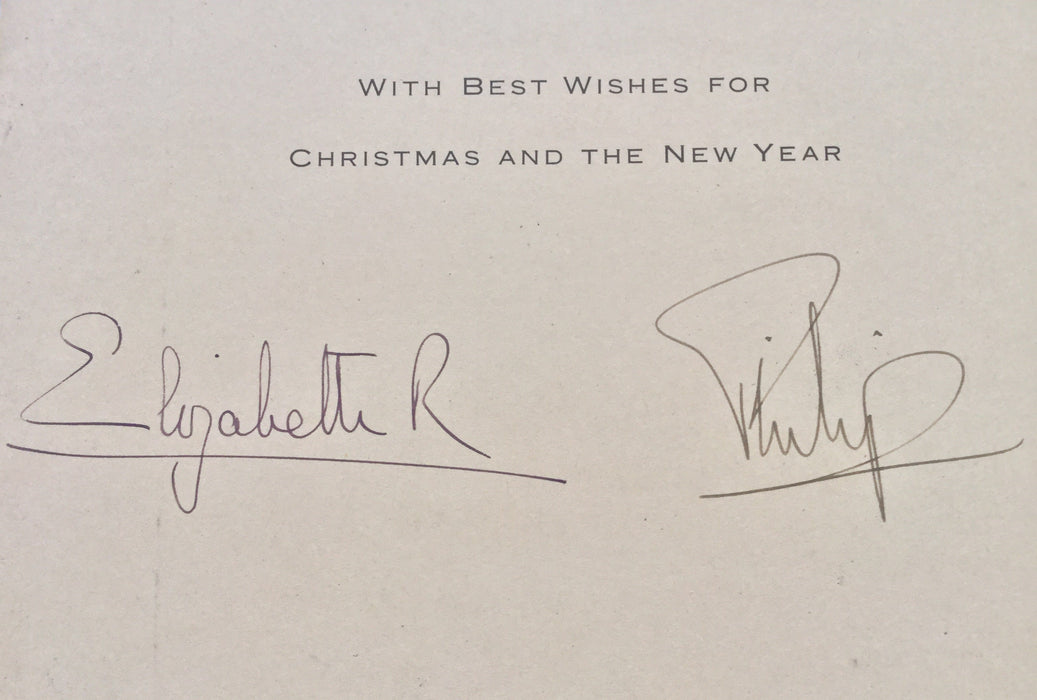 Queen Elizabeth and Prince Philip signed Christmas card