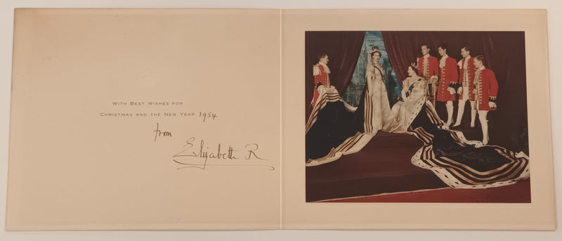 Queen Mother "Coronation Day" 1954 signed Christmas card