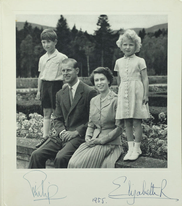 Queen Elizabeth II & Prince Philip signed 1955 Royal Christmas card