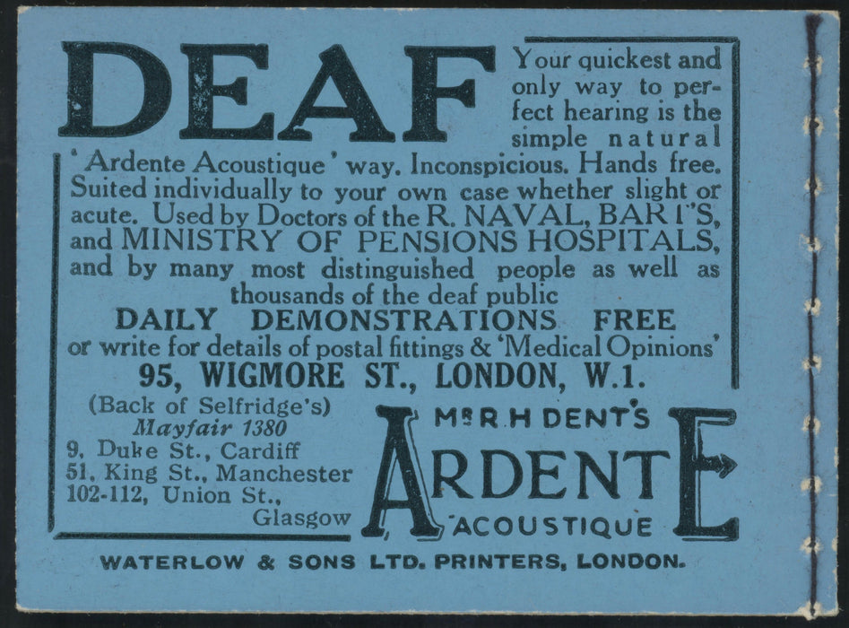 Great Britain 1924 2s Booklet (Edition No.20), SGBB12