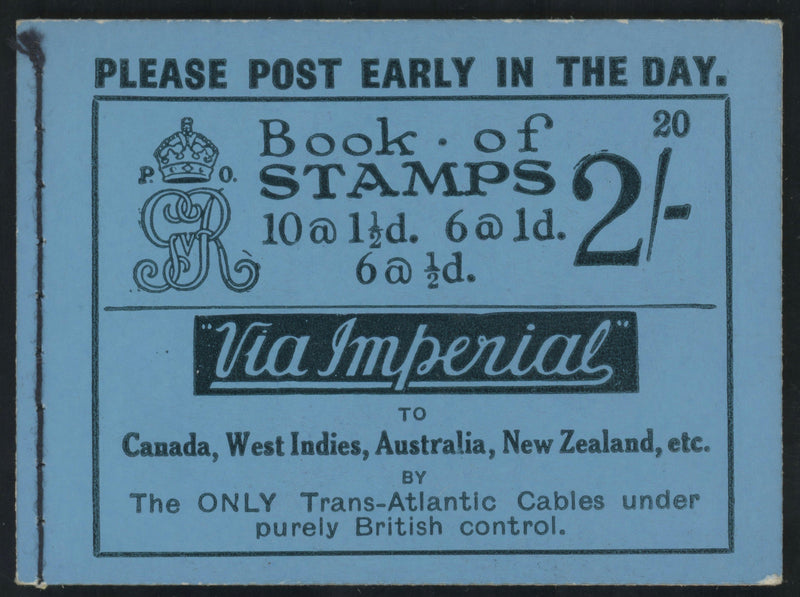 Great Britain 1924 2s Booklet (Edition No.20), SGBB12