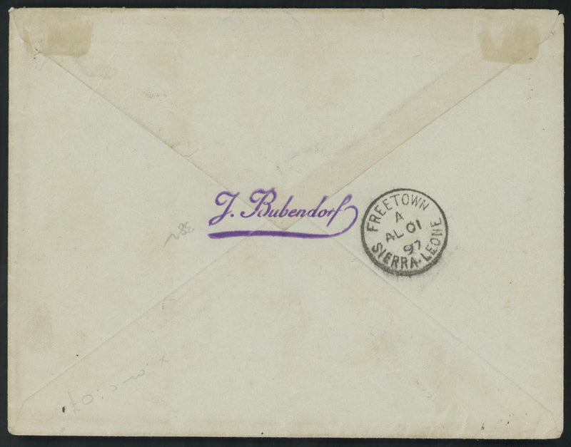 Niger Company Territories 1897 cover from Akassa to Freetown, SG54b
