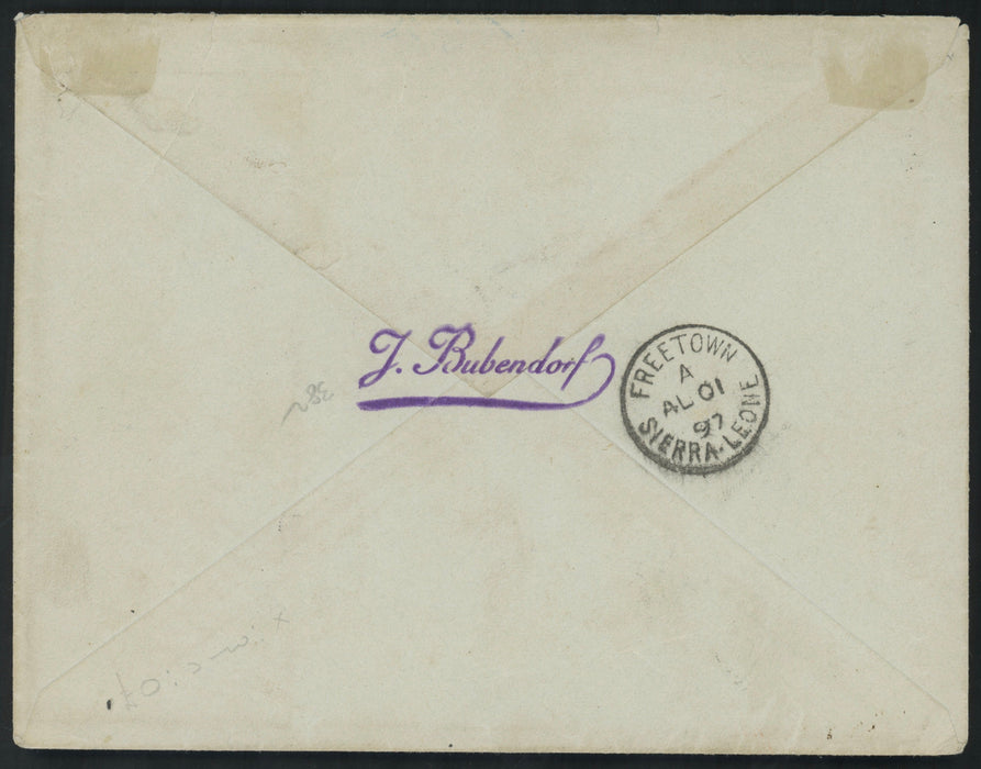 Niger Company Territories 1897 cover from Akassa to Freetown, SG54b